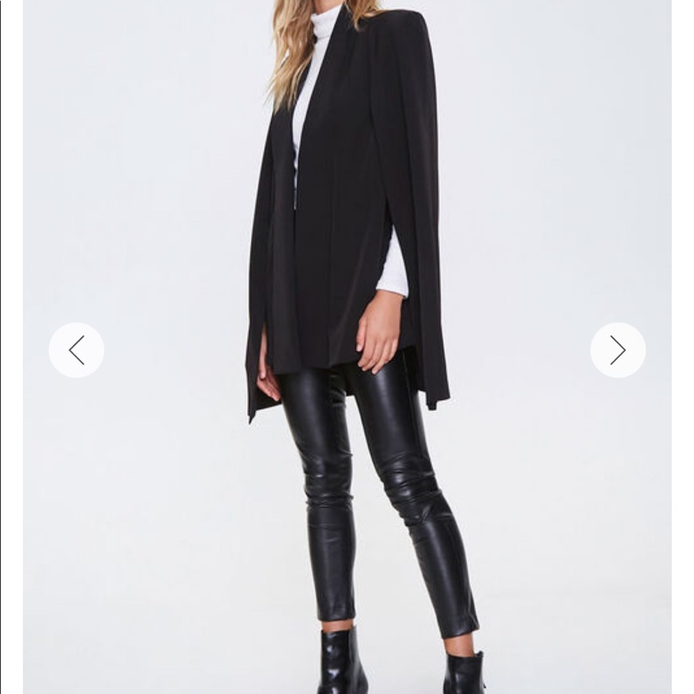 Black Cape Open Blazer